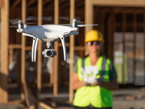 drones on the construction site